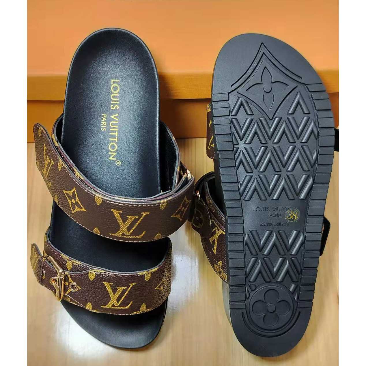 Louis Vuitton Bom Dia Flat Comfort Mule   1AAW8L - DesignerGu