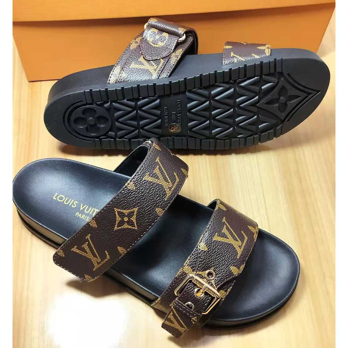 Louis Vuitton Bom Dia Flat Comfort Mule   1AAW8L - DesignerGu