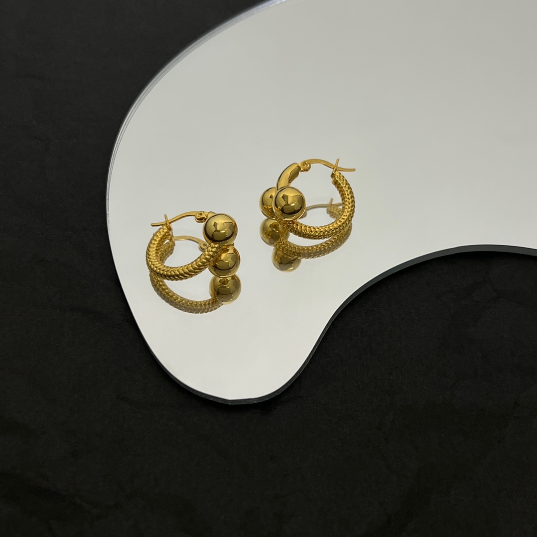 Bottega Veneta Intreccio Hoop Earrings - DesignerGu