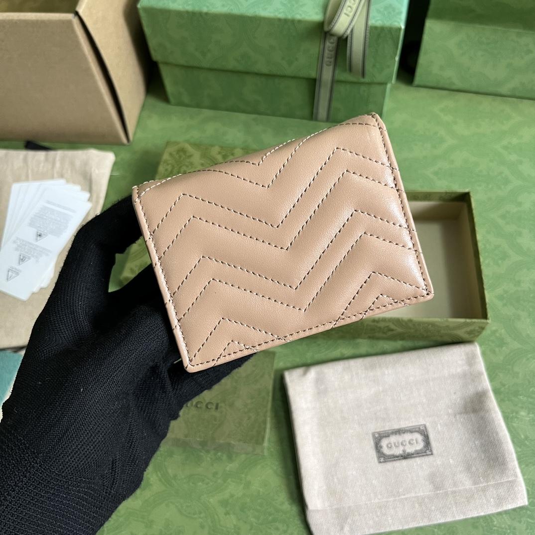 Gucci GG Marmont Matelassé Card Case Wallet - DesignerGu