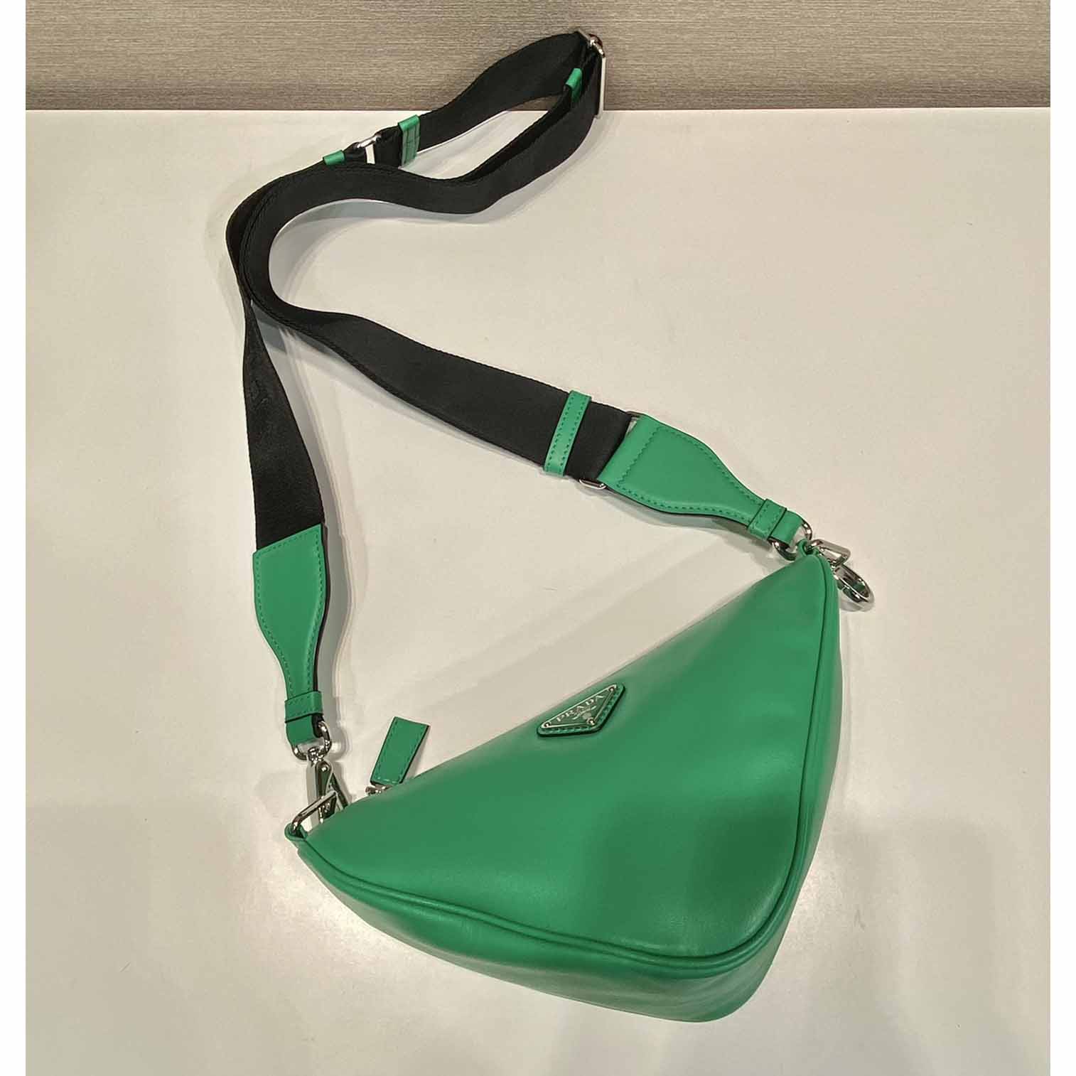 Prada Triangle Leather Bag - DesignerGu