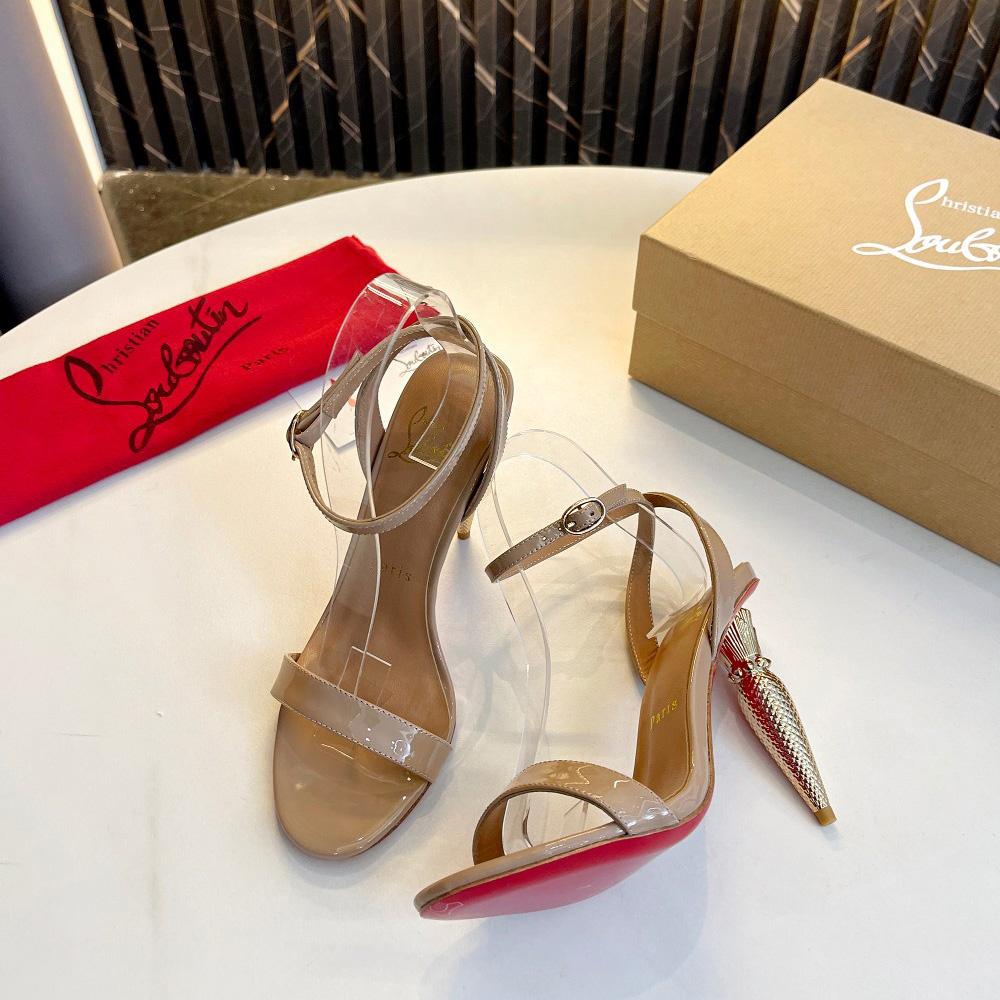 Christian Louboutin Lipqueen 105 Patent Leather Sandals - DesignerGu