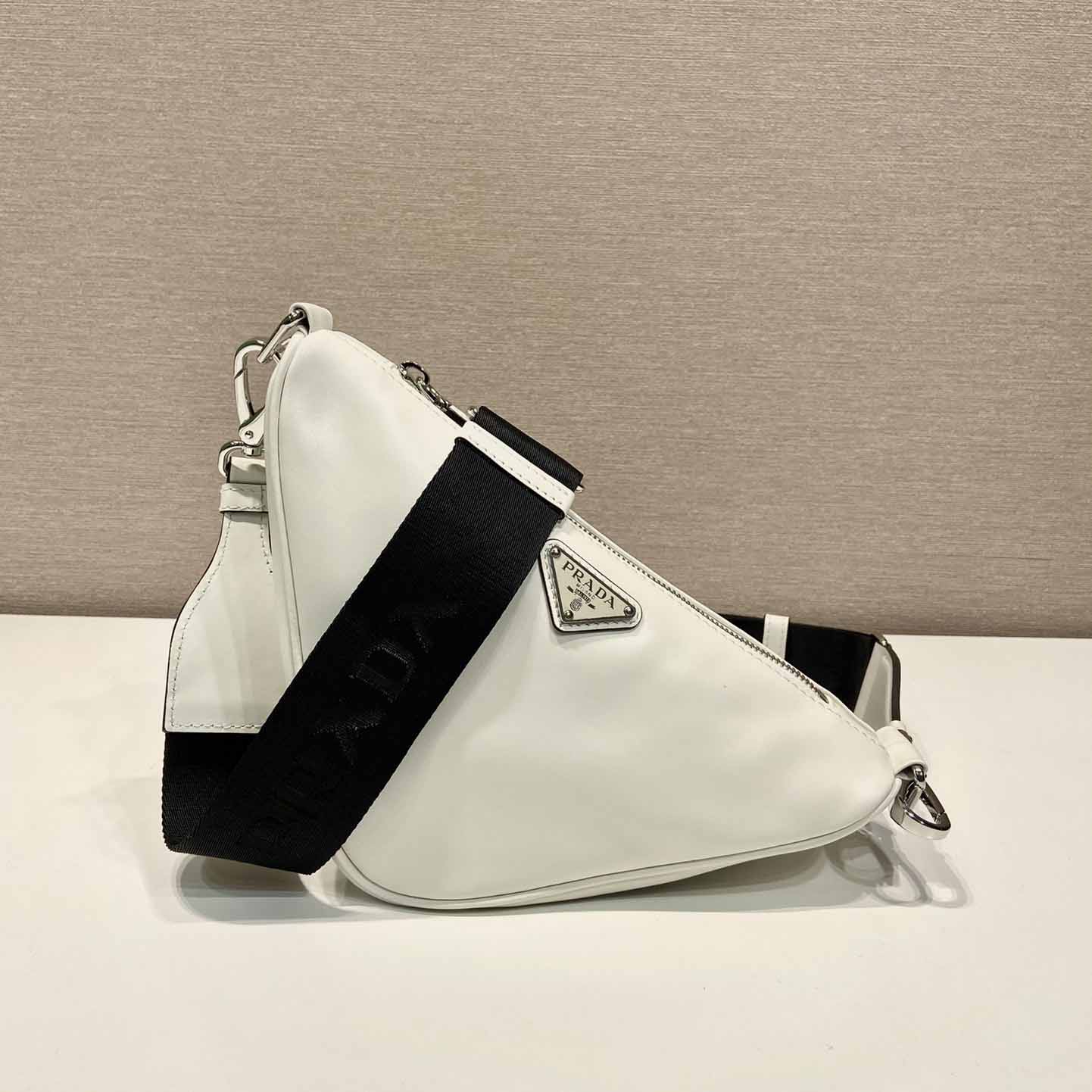 Prada Triangle Leather Bag - DesignerGu