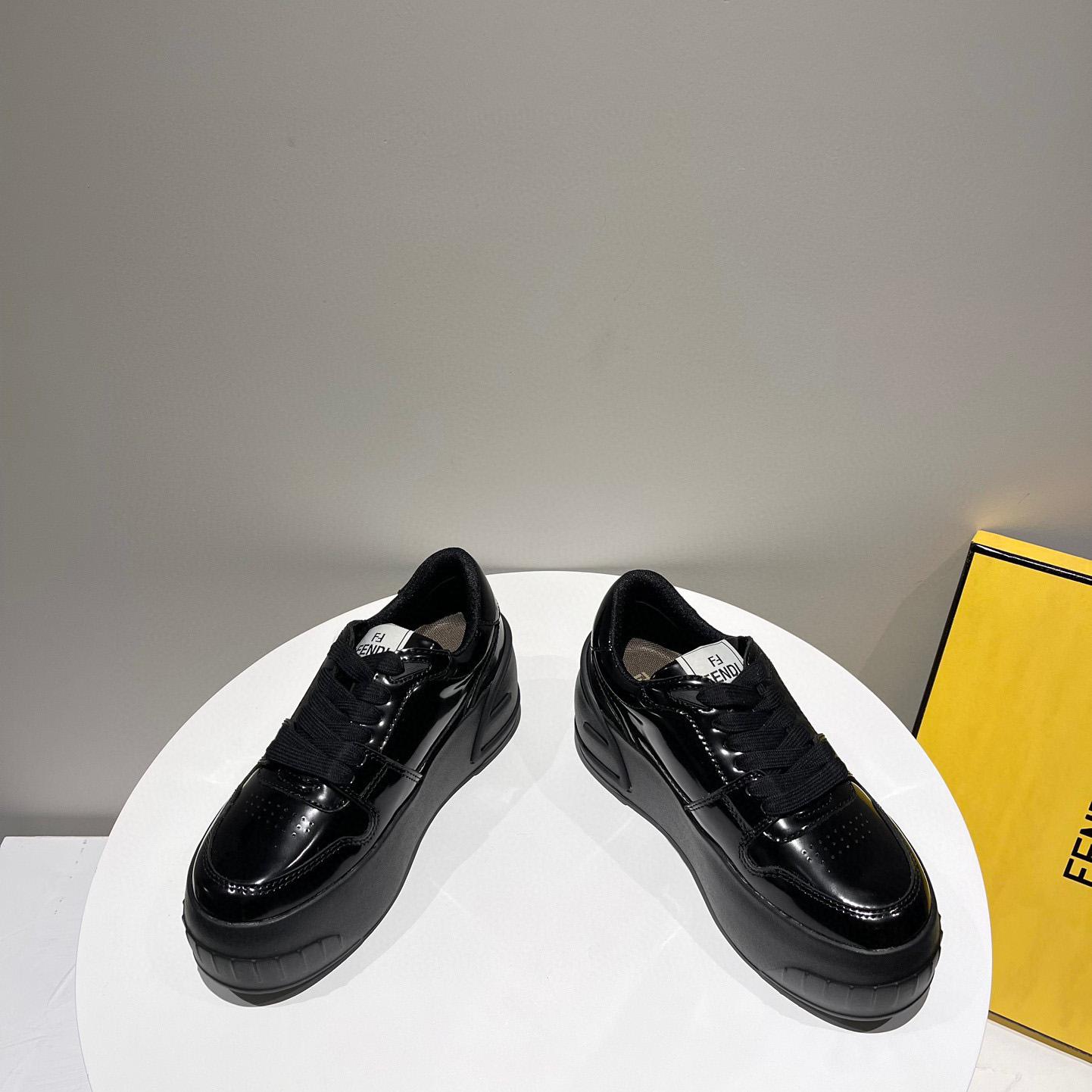 Fendi Fashion Show Black Leather Low-Tops Sneaker  - DesignerGu