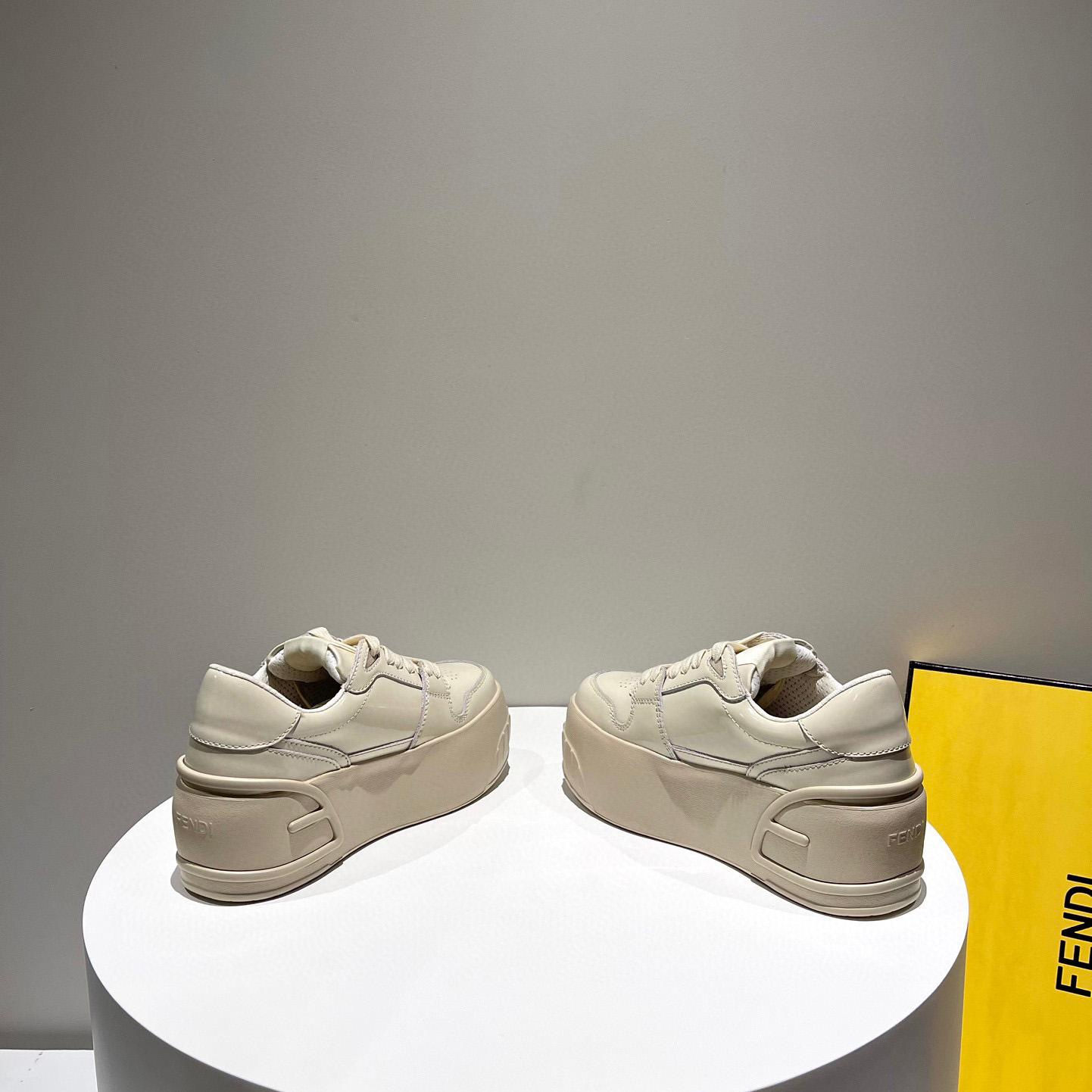 Fendi Fashion Show Beige Leather Low-Tops Sneaker  - DesignerGu