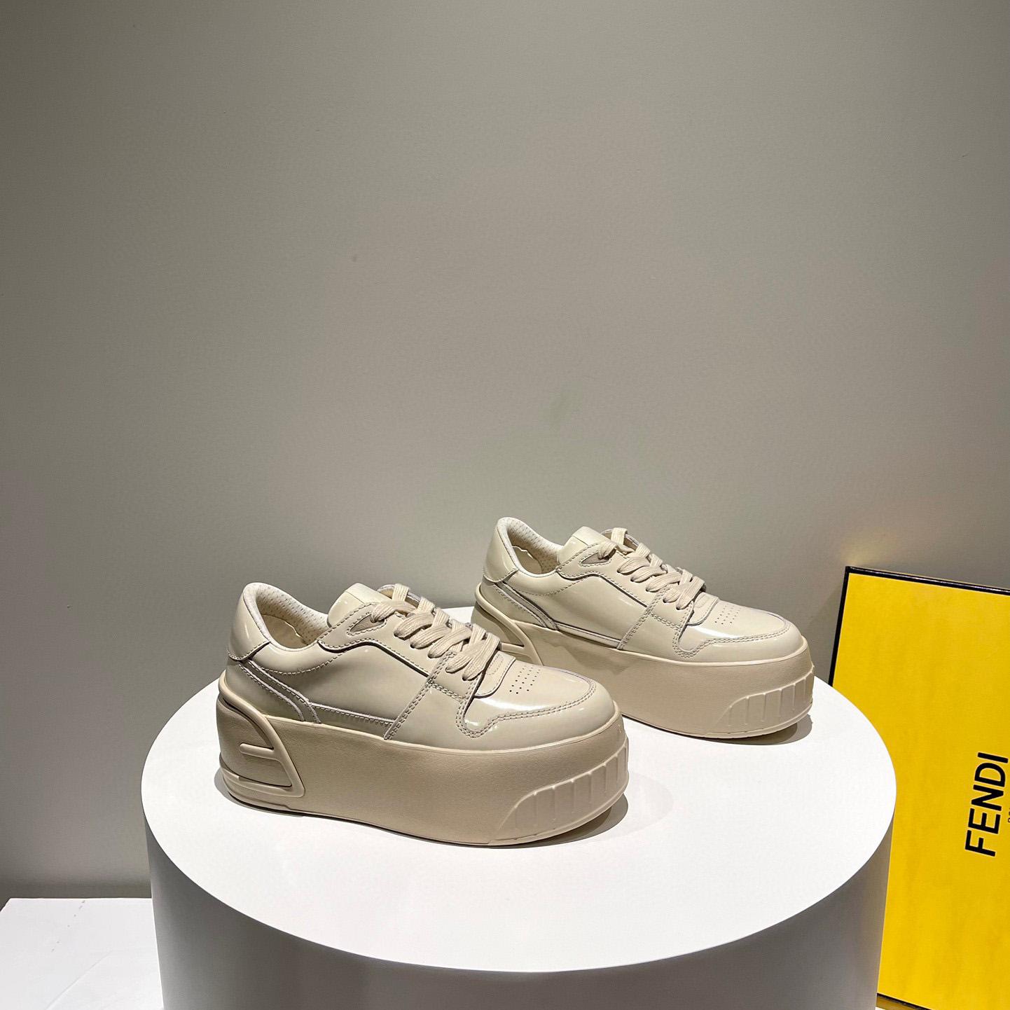 Fendi Fashion Show Beige Leather Low-Tops Sneaker  - DesignerGu