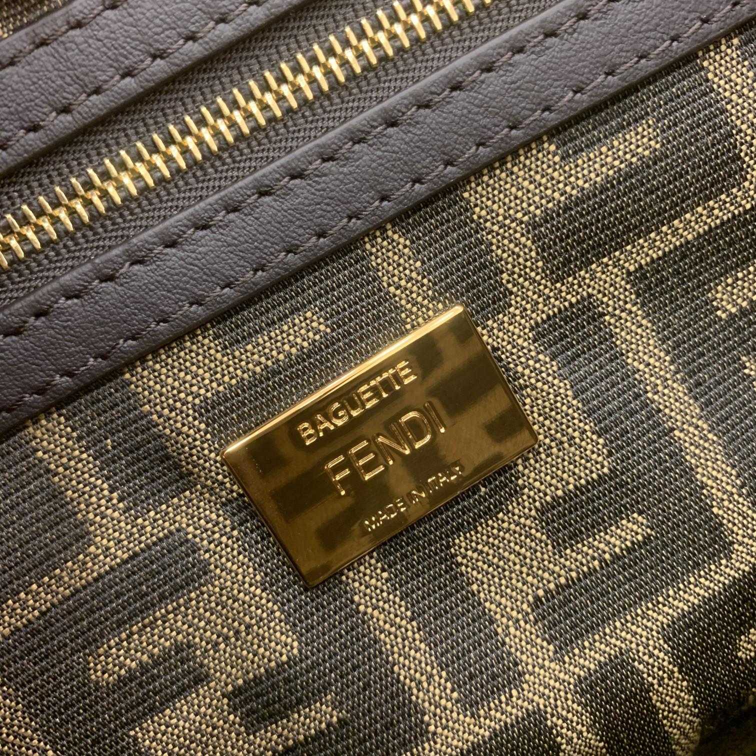 Fendi Baguette Jacquard FF Fabric Bag - DesignerGu