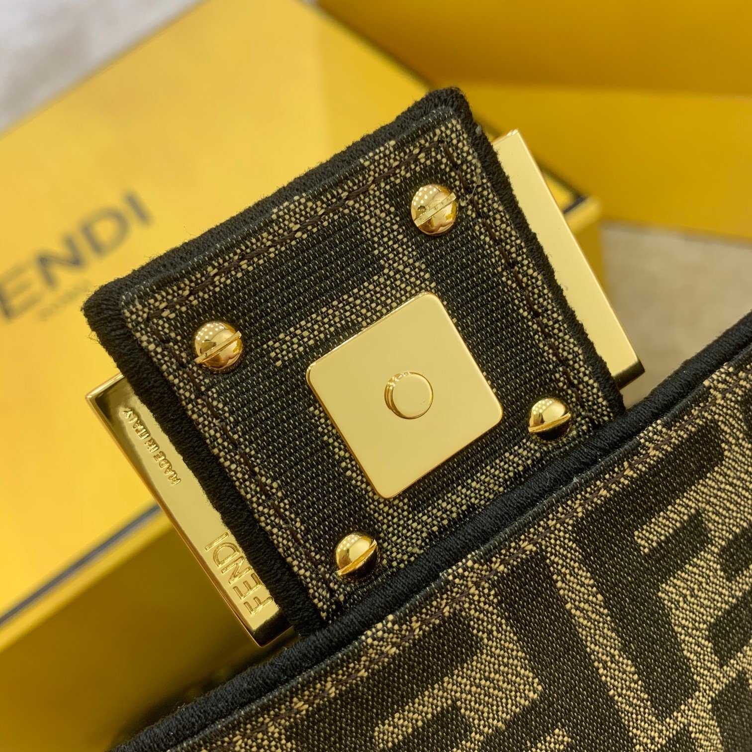 Fendi Baguette Jacquard FF Fabric Bag - DesignerGu