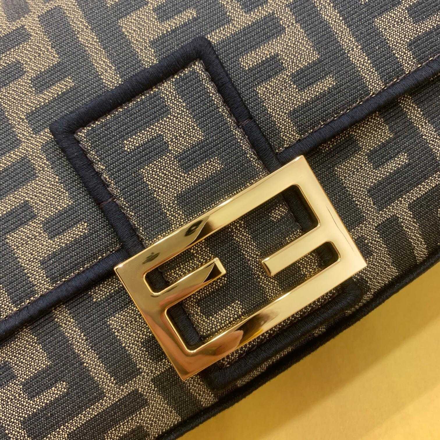 Fendi Baguette Jacquard FF Fabric Bag - DesignerGu