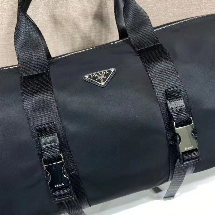 Prada  Nylon And Saffiano Leather Duffle Bag - DesignerGu