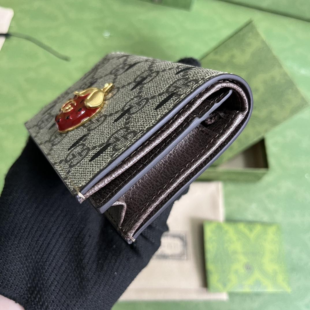 Gucci Card Case Wallet With Double G Strawberry - DesignerGu