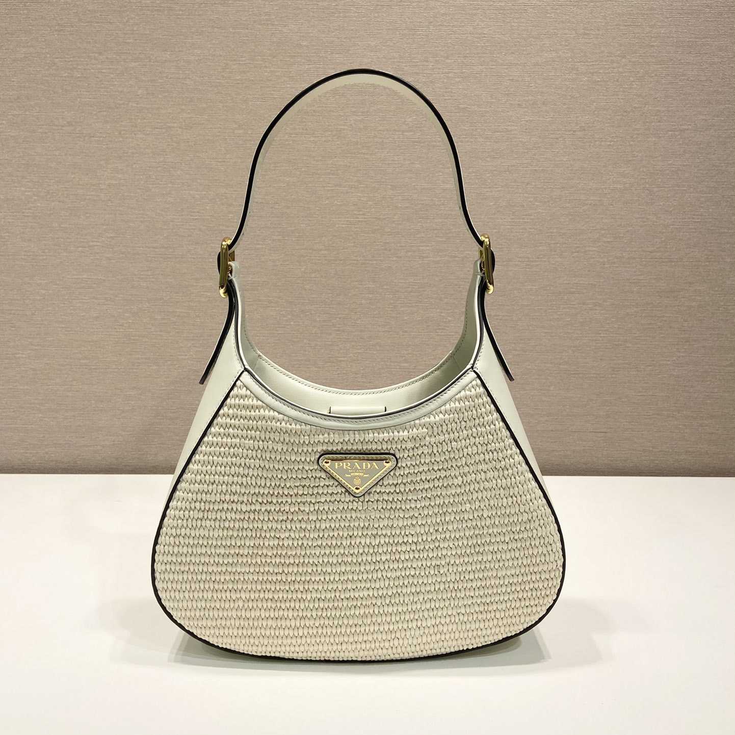 Prada Fabric And Leather Shoulder Bag - DesignerGu