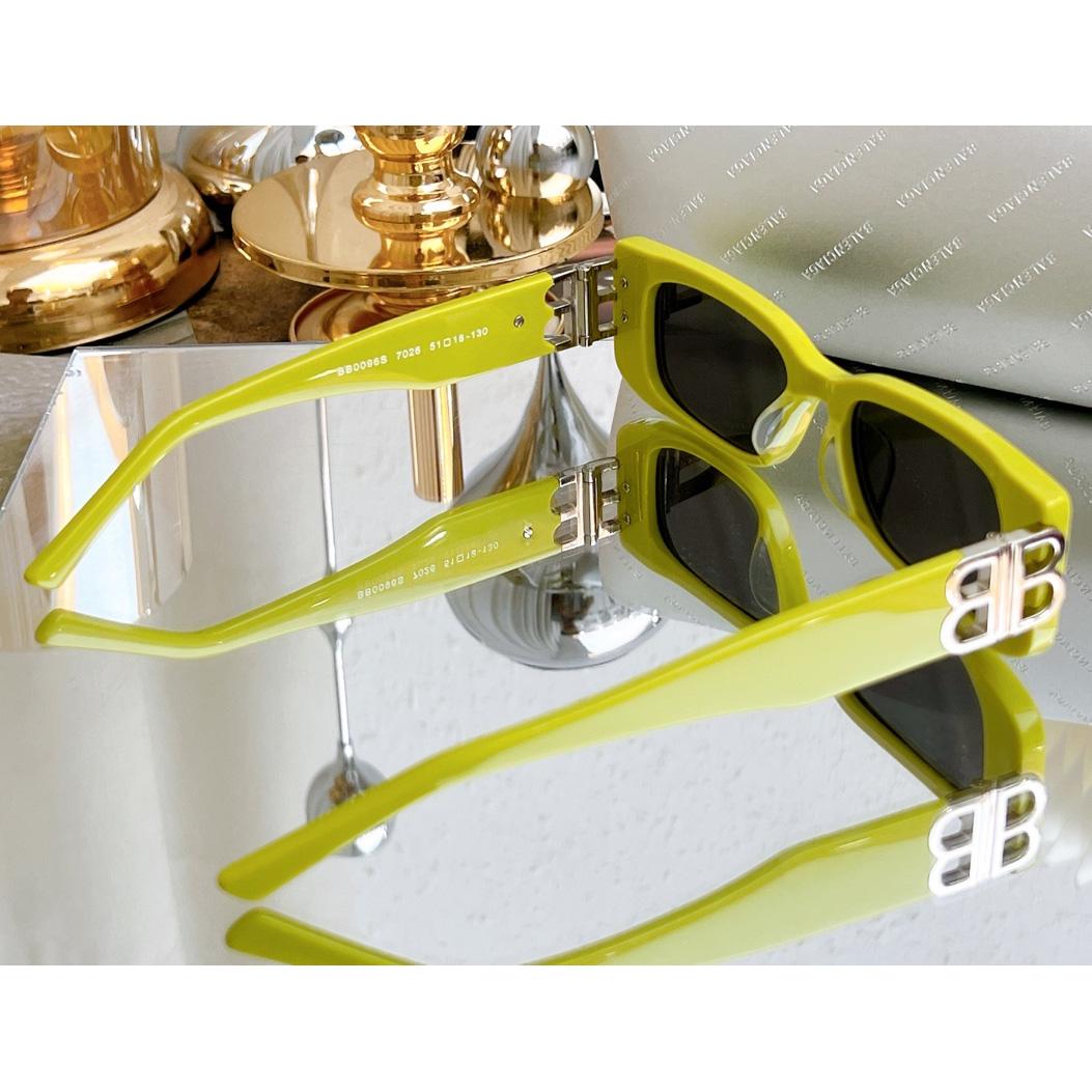 Balenciaga Dynasty Rectangle Sunglasses In Yellow   bb0096 - DesignerGu