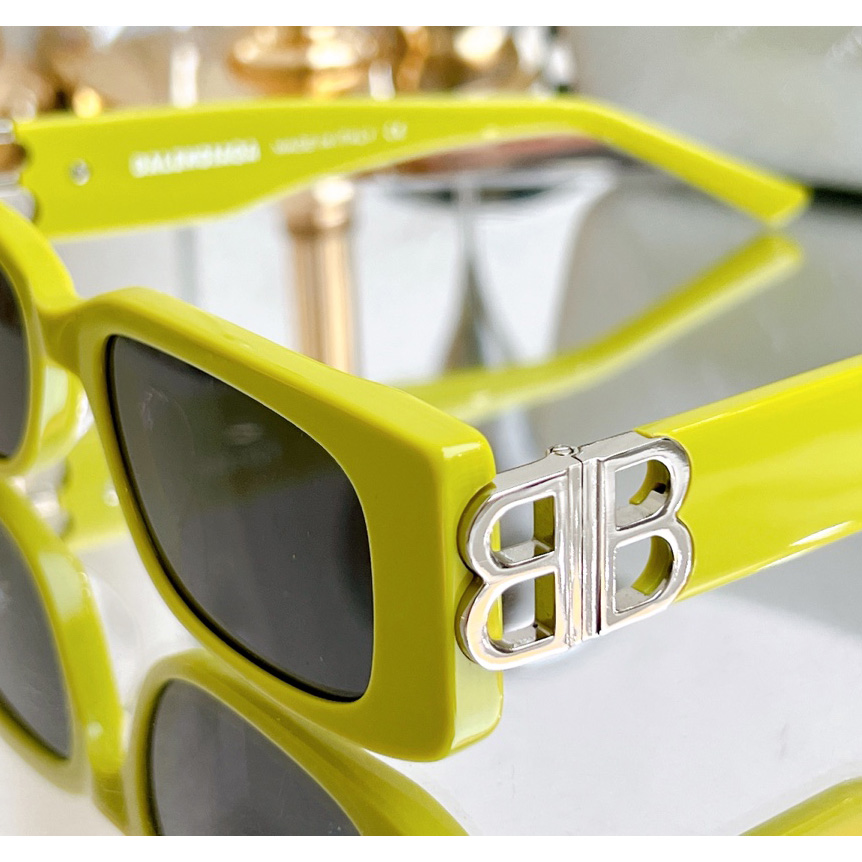 Balenciaga Dynasty Rectangle Sunglasses In Yellow   bb0096 - DesignerGu