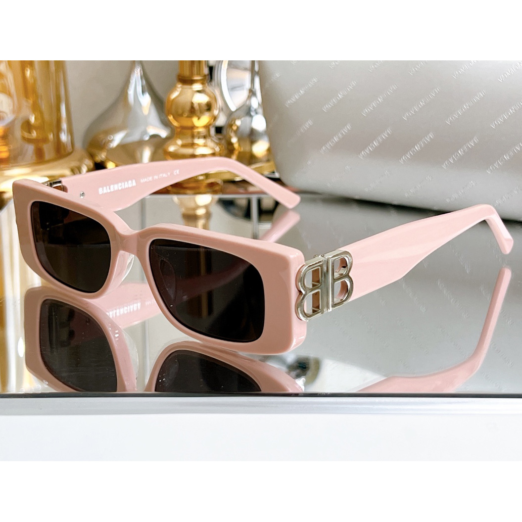 Balenciaga Dynasty Rectangle Sunglasses In Pink    bb0096 - DesignerGu