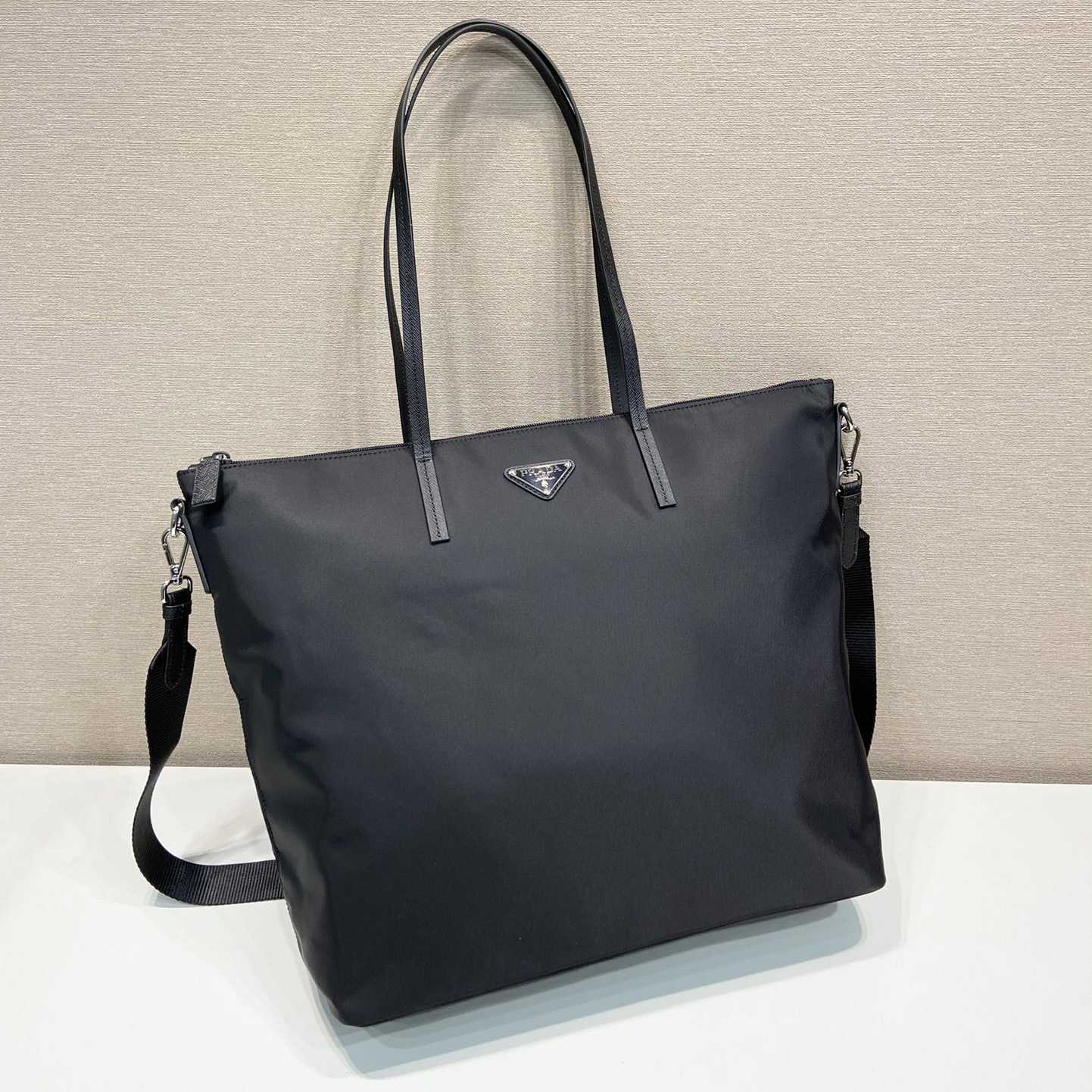 Prada Re-Nylon And Saffiano Leather Tote Bag - DesignerGu