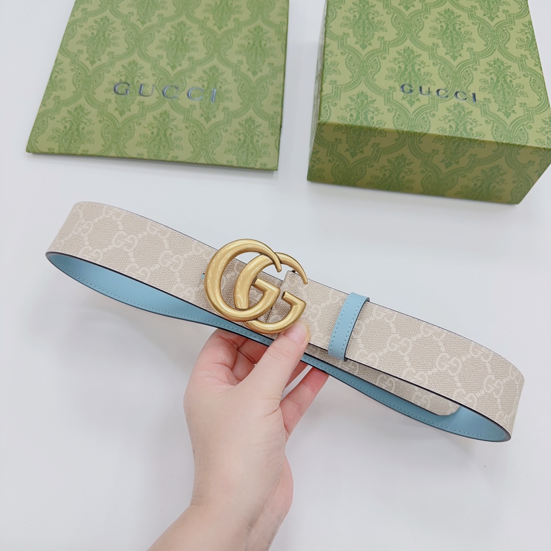 Gucci GG Marmont Reversible Wide Belt - DesignerGu