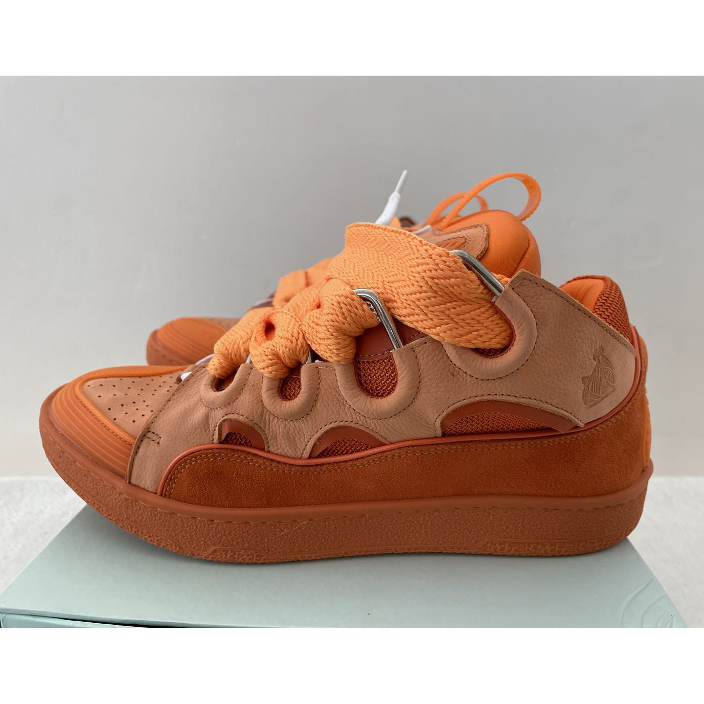 Lanvin Leather Curb Sneakers - DesignerGu