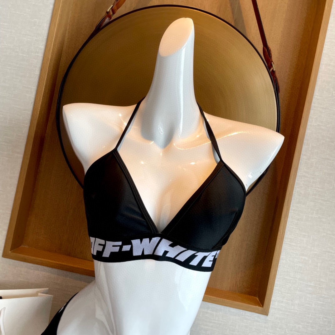 Off-White c/o Virgil Abloh Women's Black Two-piece Swimsuit - DesignerGu