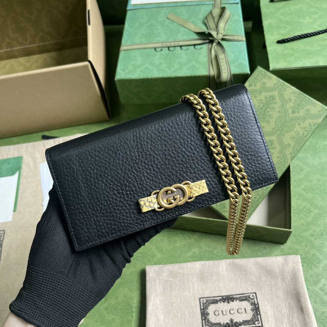 Gucci Chain Wallet With Interlocking G Python Bow(19-10-4cm) - DesignerGu