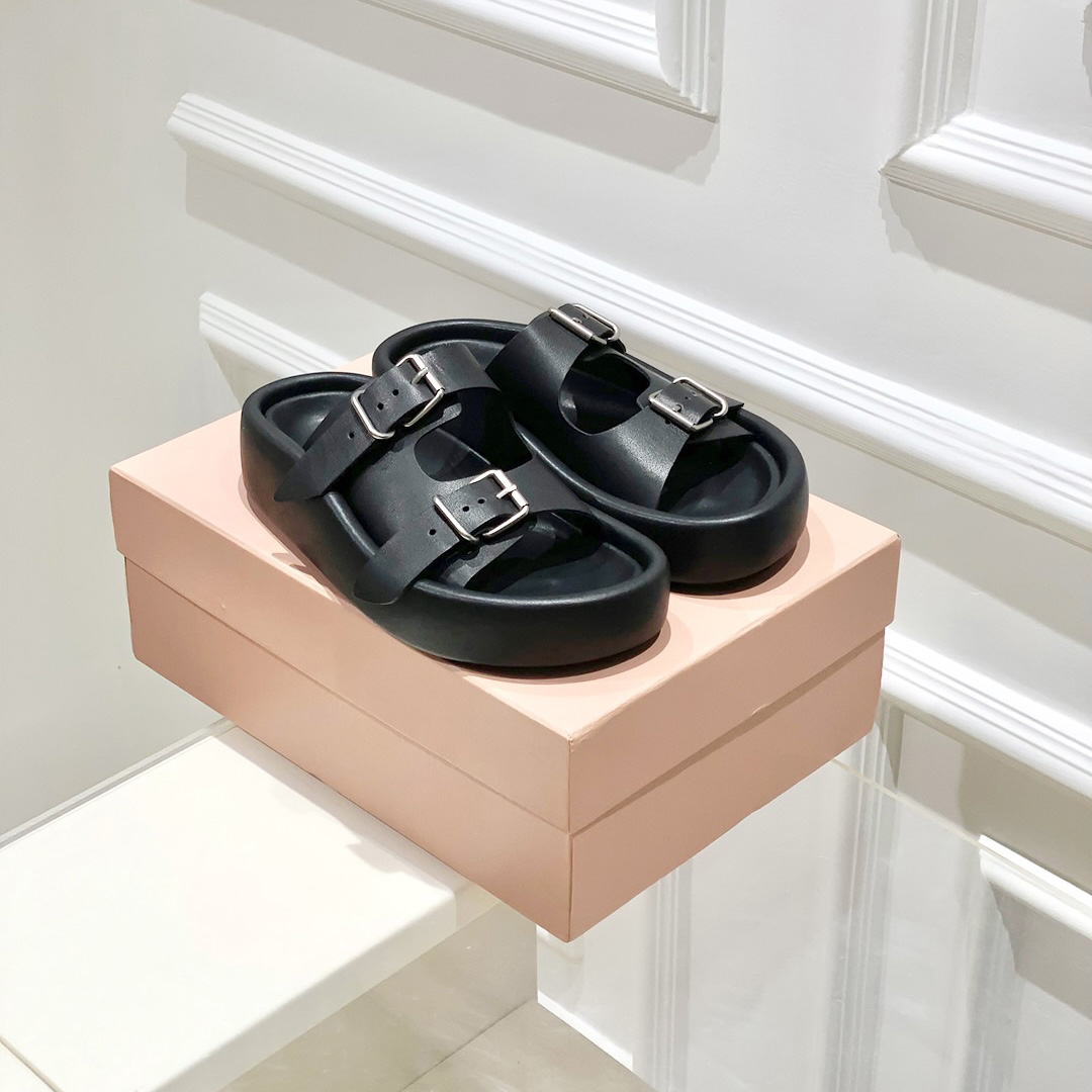 Maison Margiela MM6 Buckle-strap Leather Sandals - DesignerGu