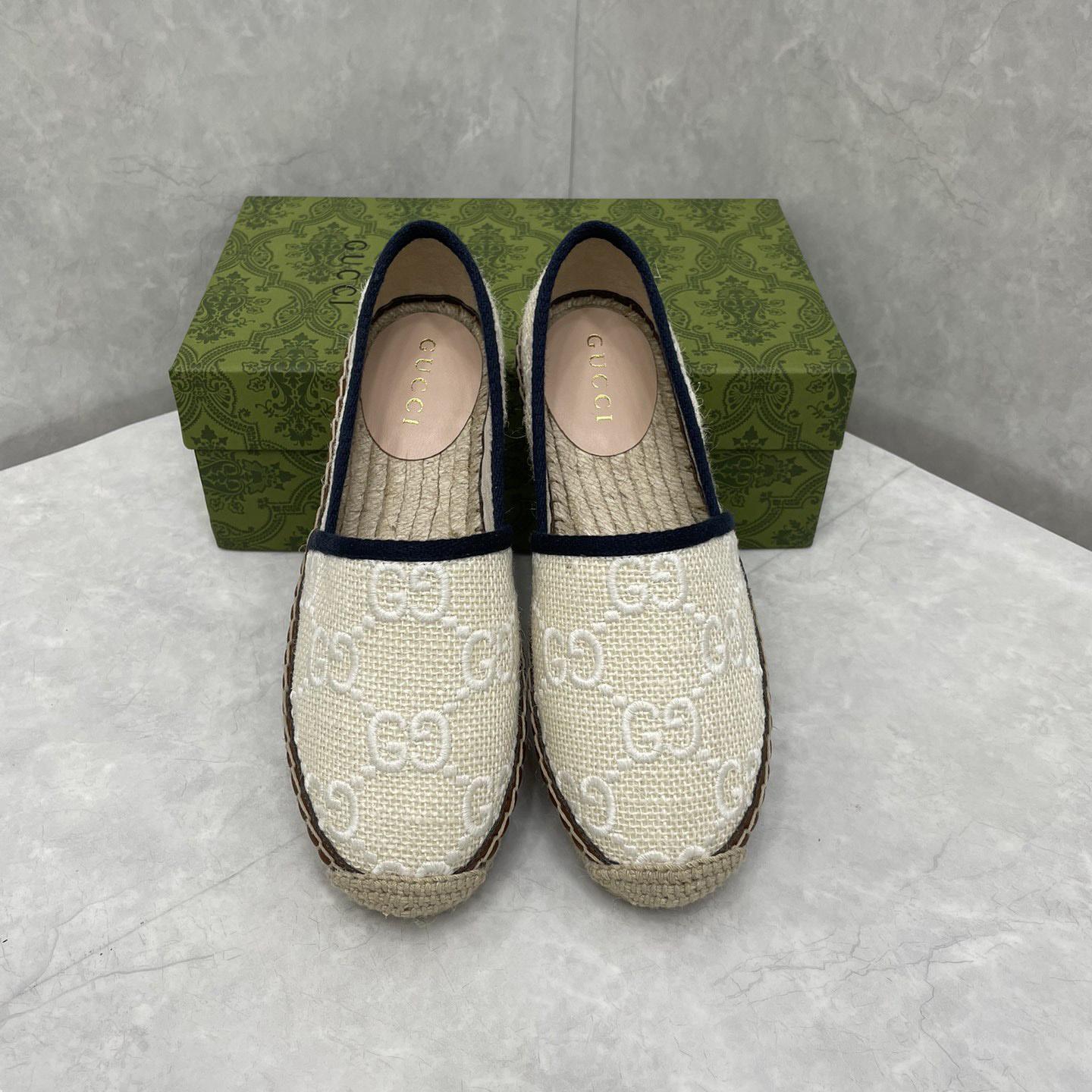 Gucci GG Embroidered Canvas Espadrilles - DesignerGu