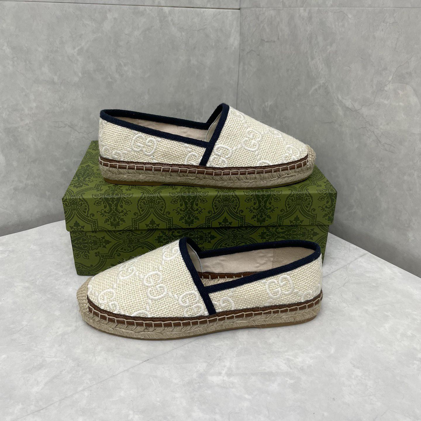 Gucci GG Embroidered Canvas Espadrilles - DesignerGu