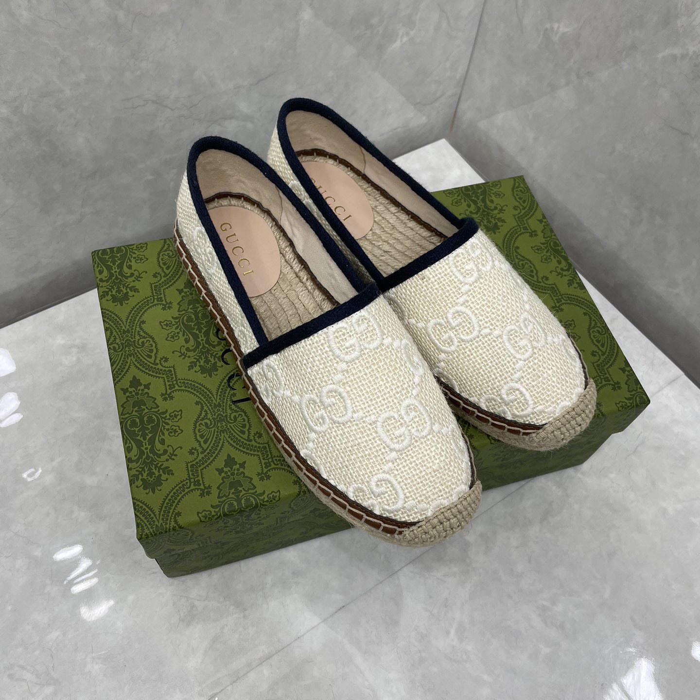 Gucci GG Embroidered Canvas Espadrilles - DesignerGu