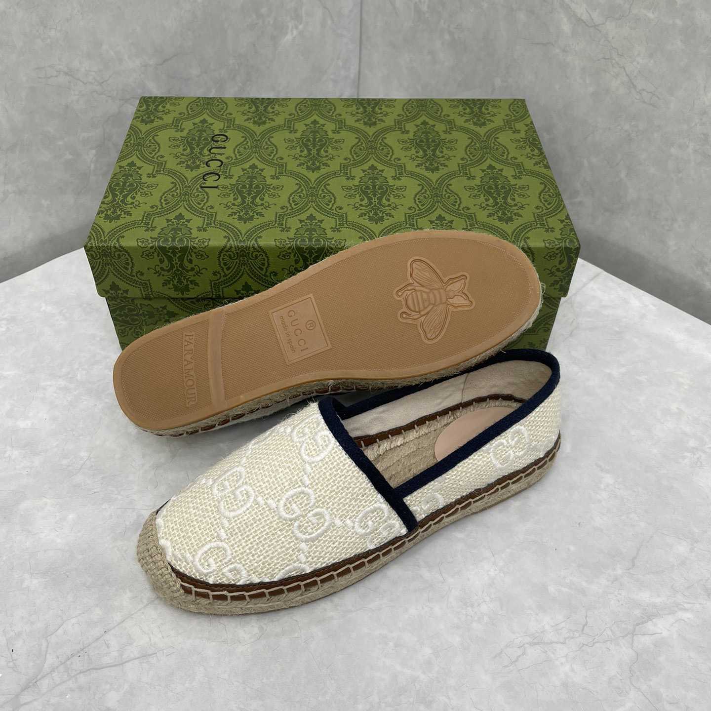 Gucci GG Embroidered Canvas Espadrilles - DesignerGu