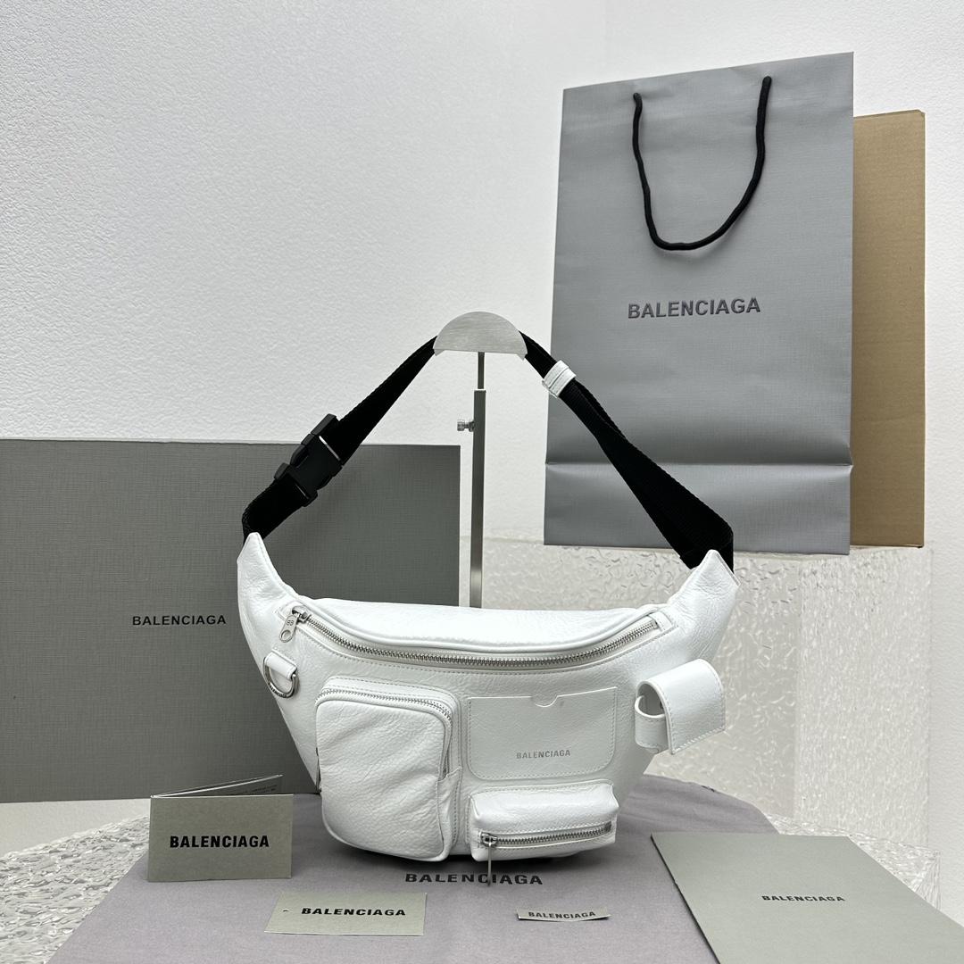 Balenciaga Superbusy Beltpack In White - DesignerGu