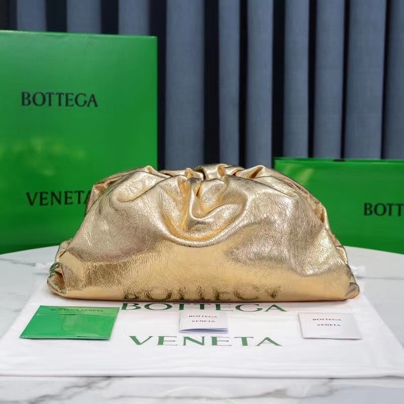 Bottega Veneta Metallic Leather Pouch Clutch Bag(38-20-8.5cm) - DesignerGu