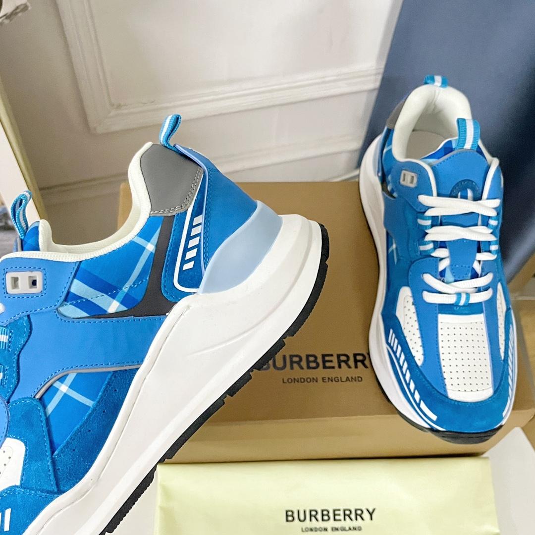 Burberry Leather, Suede and Check Sneakers - DesignerGu