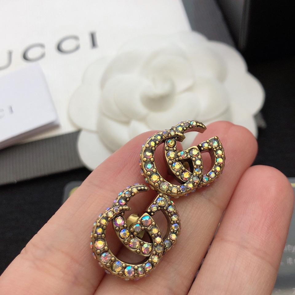 Gucci Crystal Double G Earrings - DesignerGu