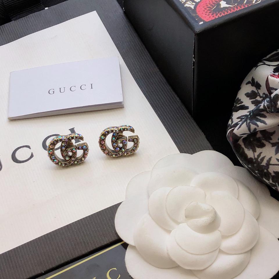 Gucci Crystal Double G Earrings - DesignerGu