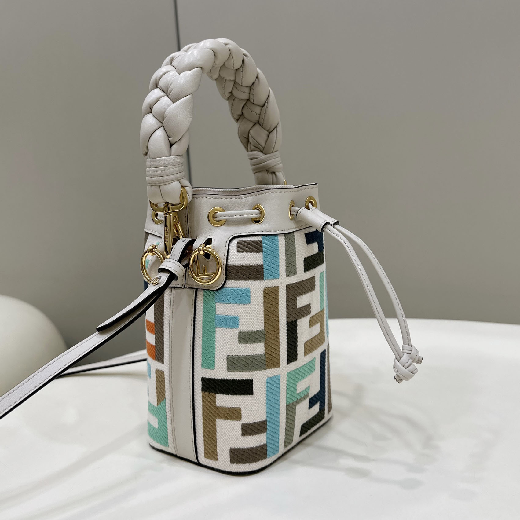 Fendi Mon Tresor Multicolour Canvas Mini-bag With FF Embroidery - DesignerGu