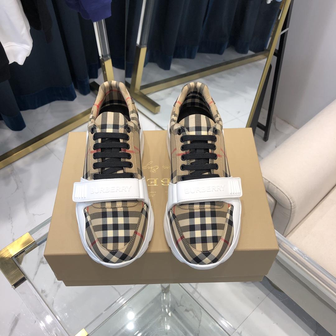 Burberry Check, Suede and Leather Sneakers - DesignerGu