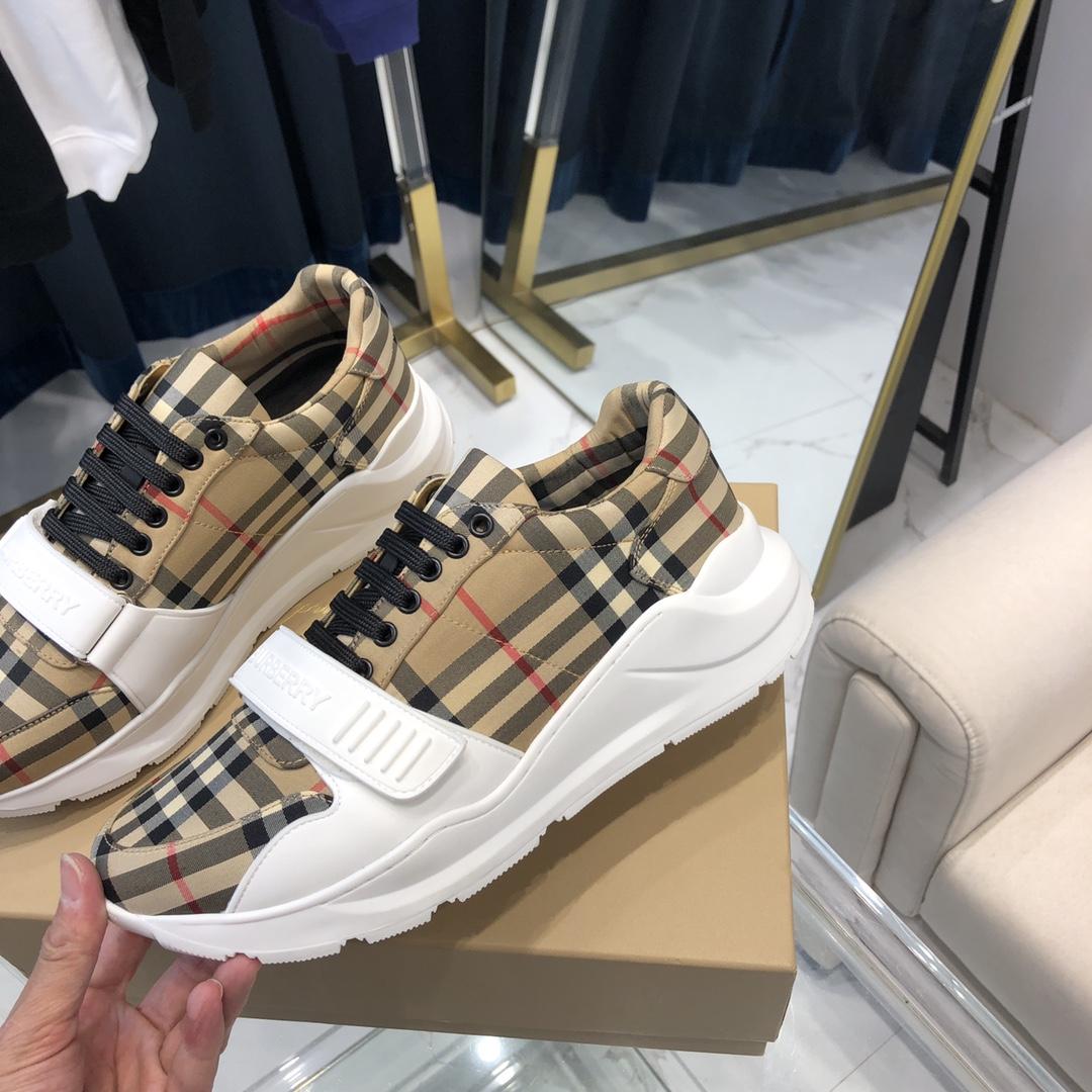 Burberry Check, Suede and Leather Sneakers - DesignerGu