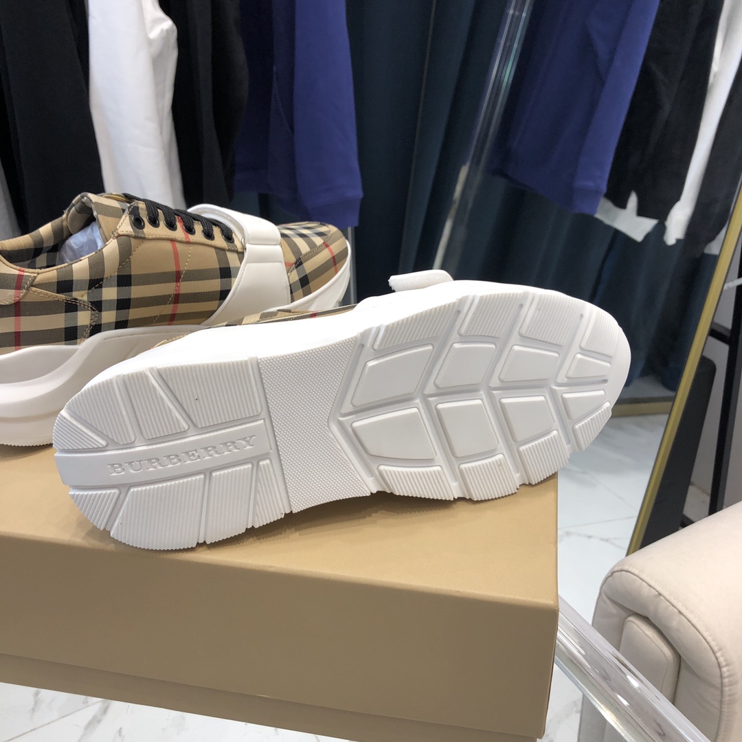 Burberry Check, Suede and Leather Sneakers - DesignerGu