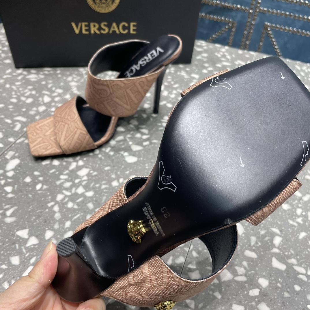 Versace Allover High Heel Mules - DesignerGu