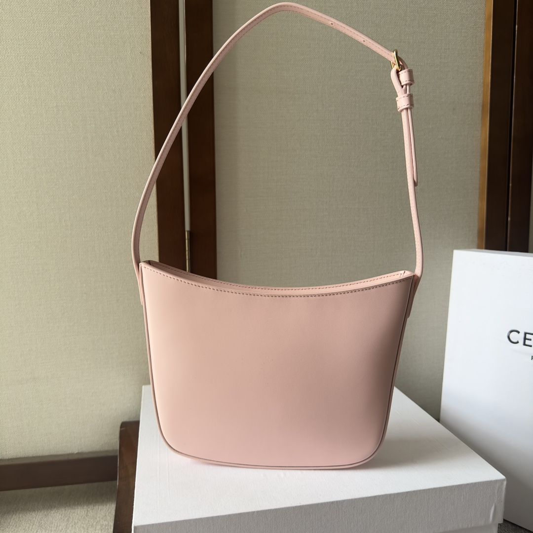 Celine Medium Celine Croque Bag In Shiny Calfskin Pink - DesignerGu