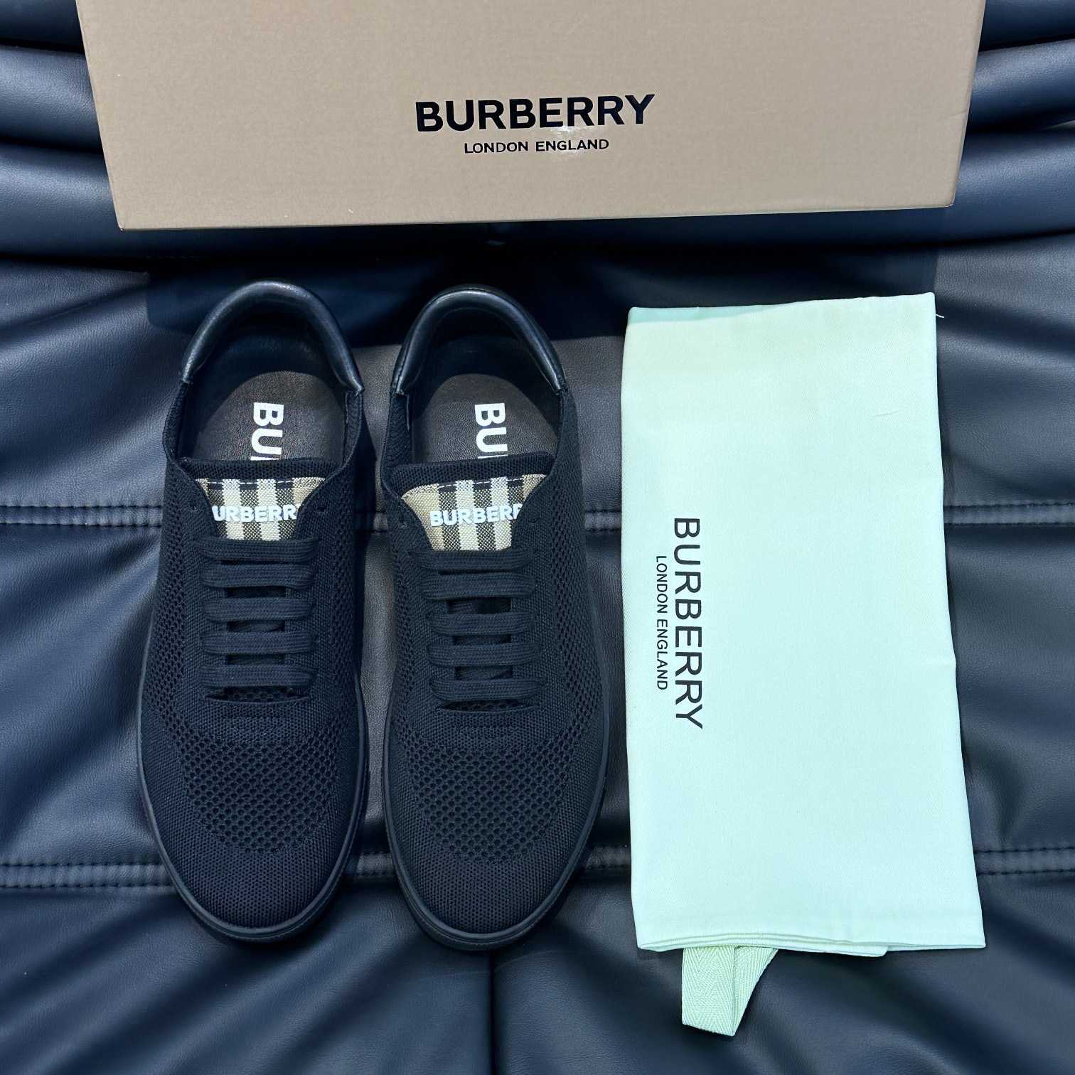 Burberry Nylon, Leather And Cotton Sneakers - DesignerGu