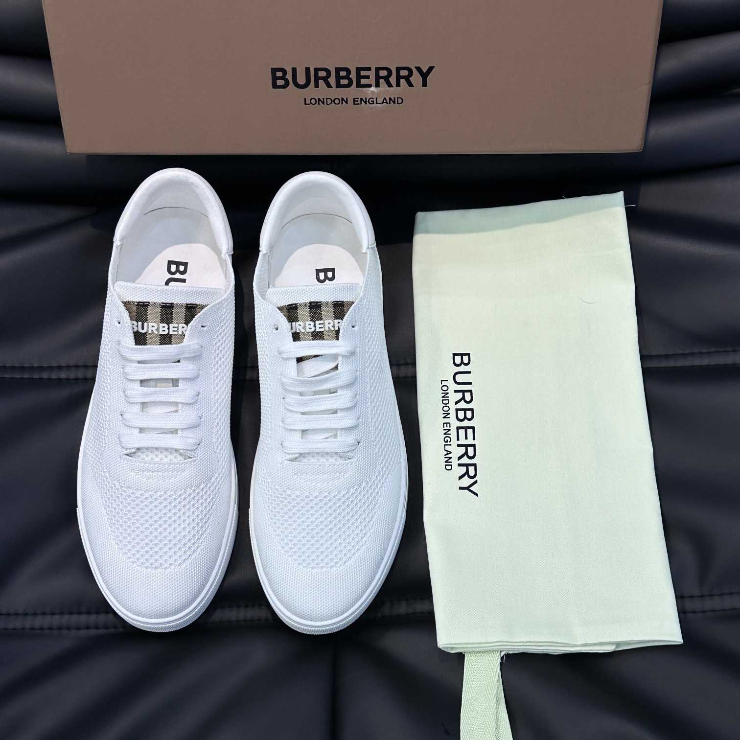 Burberry Nylon, Leather And Cotton Sneakers - DesignerGu