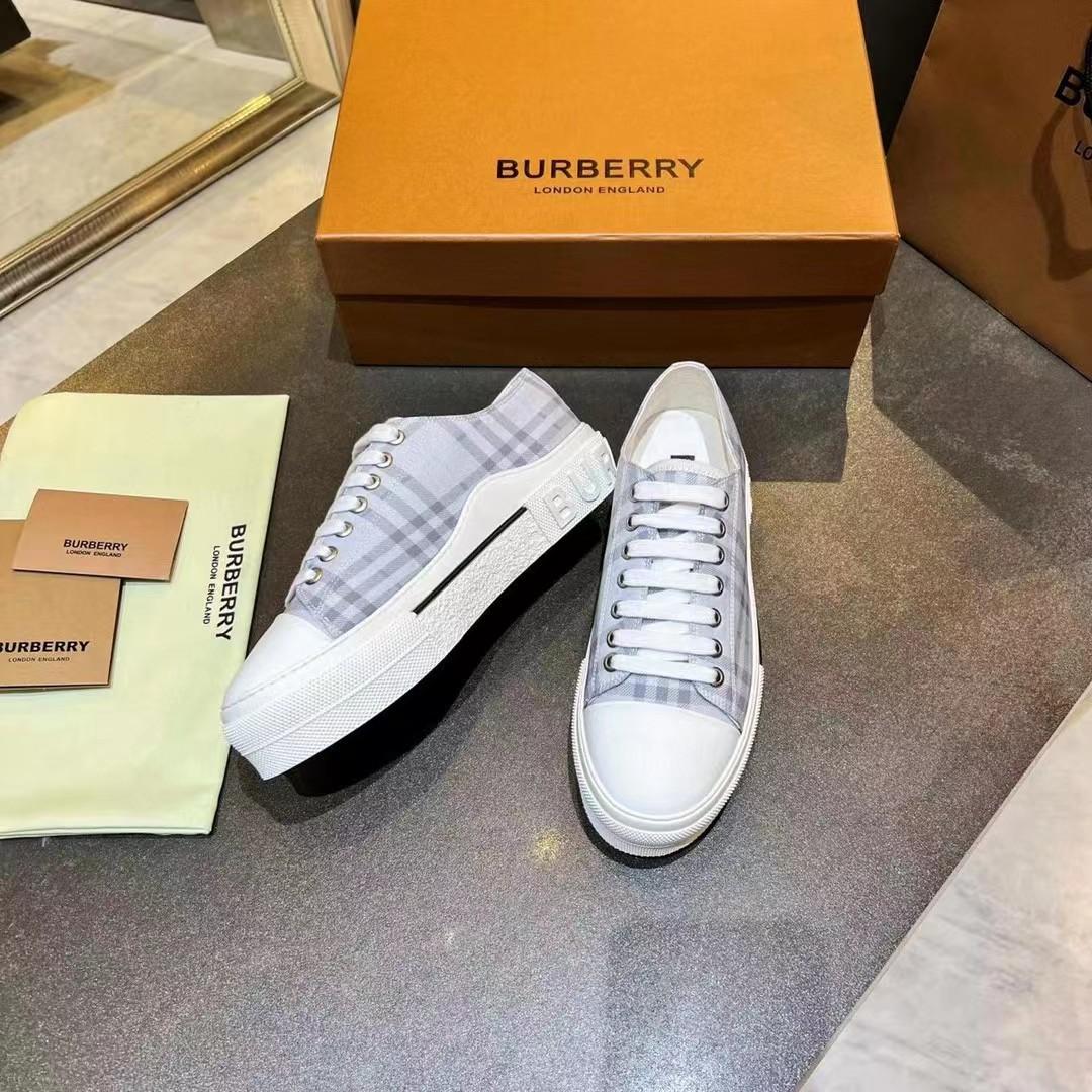 Burberry Check Cotton Sneakers - DesignerGu