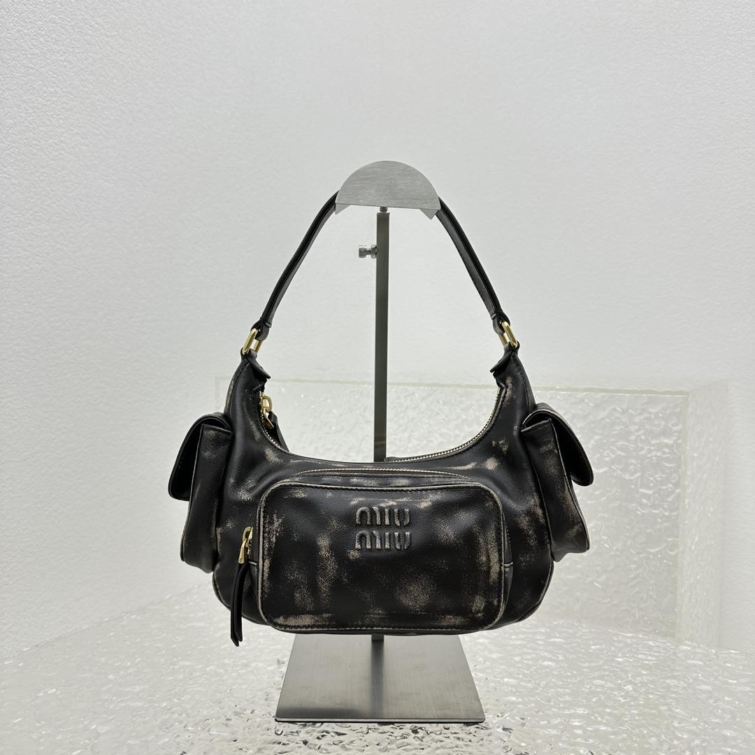 Miu Miu Nappa Leather Hobo Bag - DesignerGu