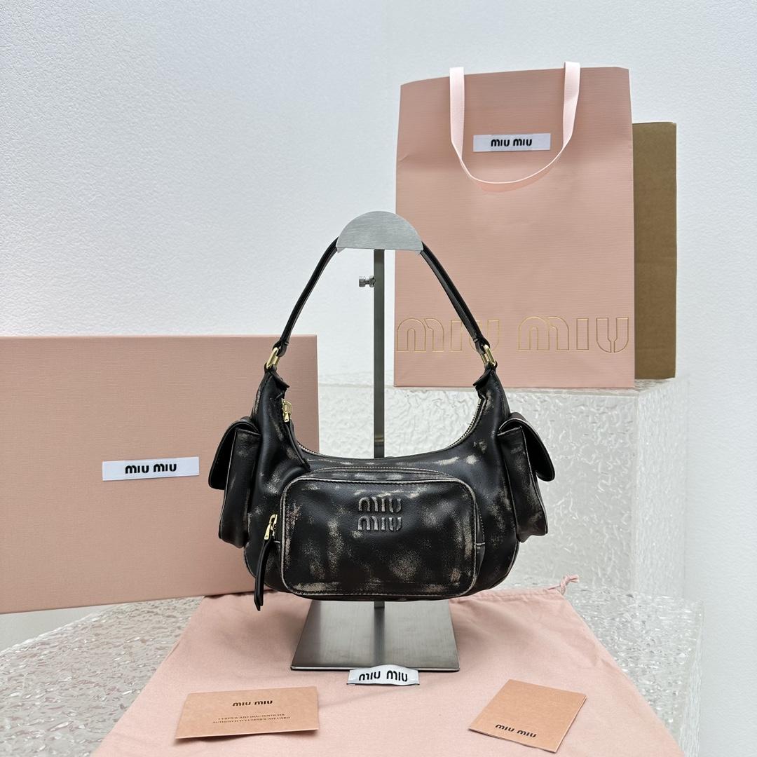 Miu Miu Nappa Leather Hobo Bag - DesignerGu