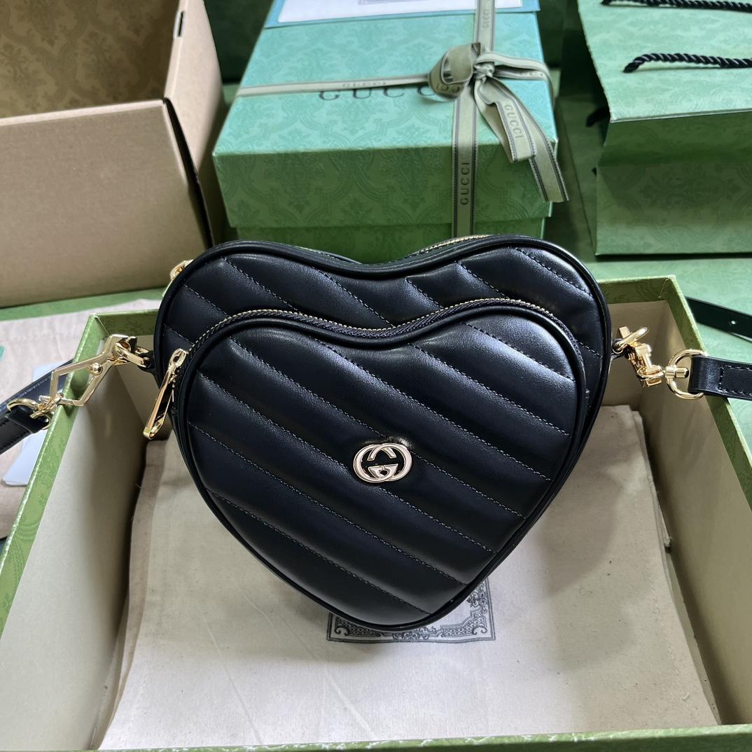 Gucci Interlocking G Mini Heart Shoulder Bag - DesignerGu