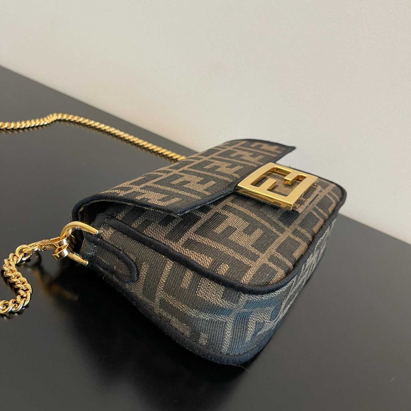 Fendi Baguette Mini Jacquard FF Fabric Bag - DesignerGu