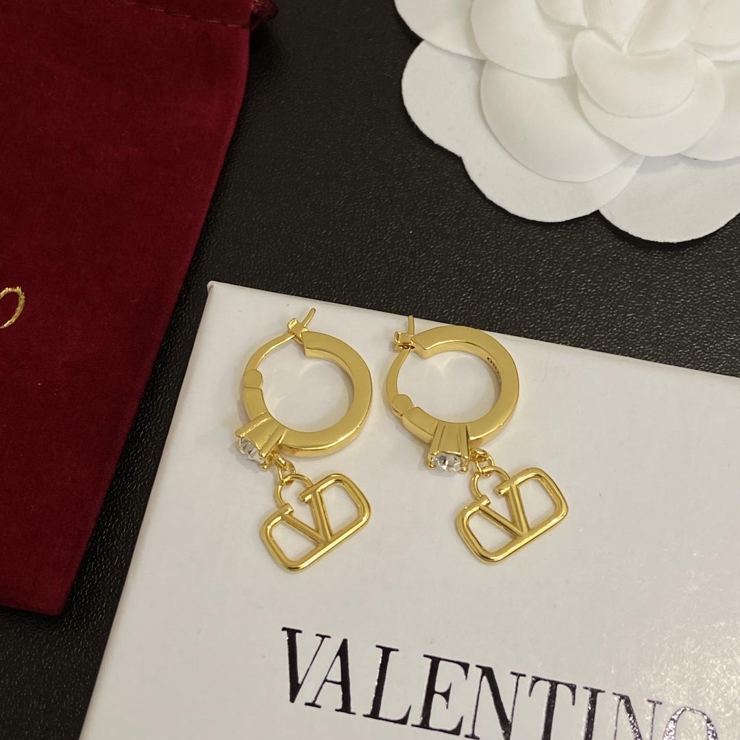 Valenti Garavani VLogo Signature Crystal Earrings - DesignerGu