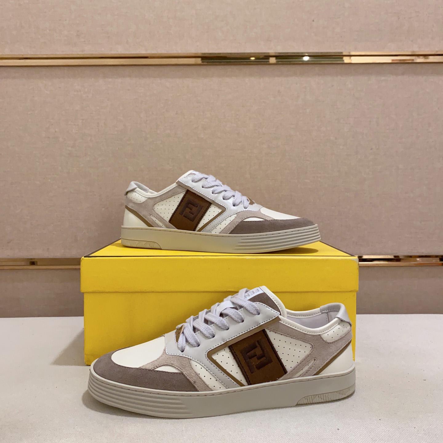 Fendi Step Beige Leather Low-tops Sneakers - DesignerGu