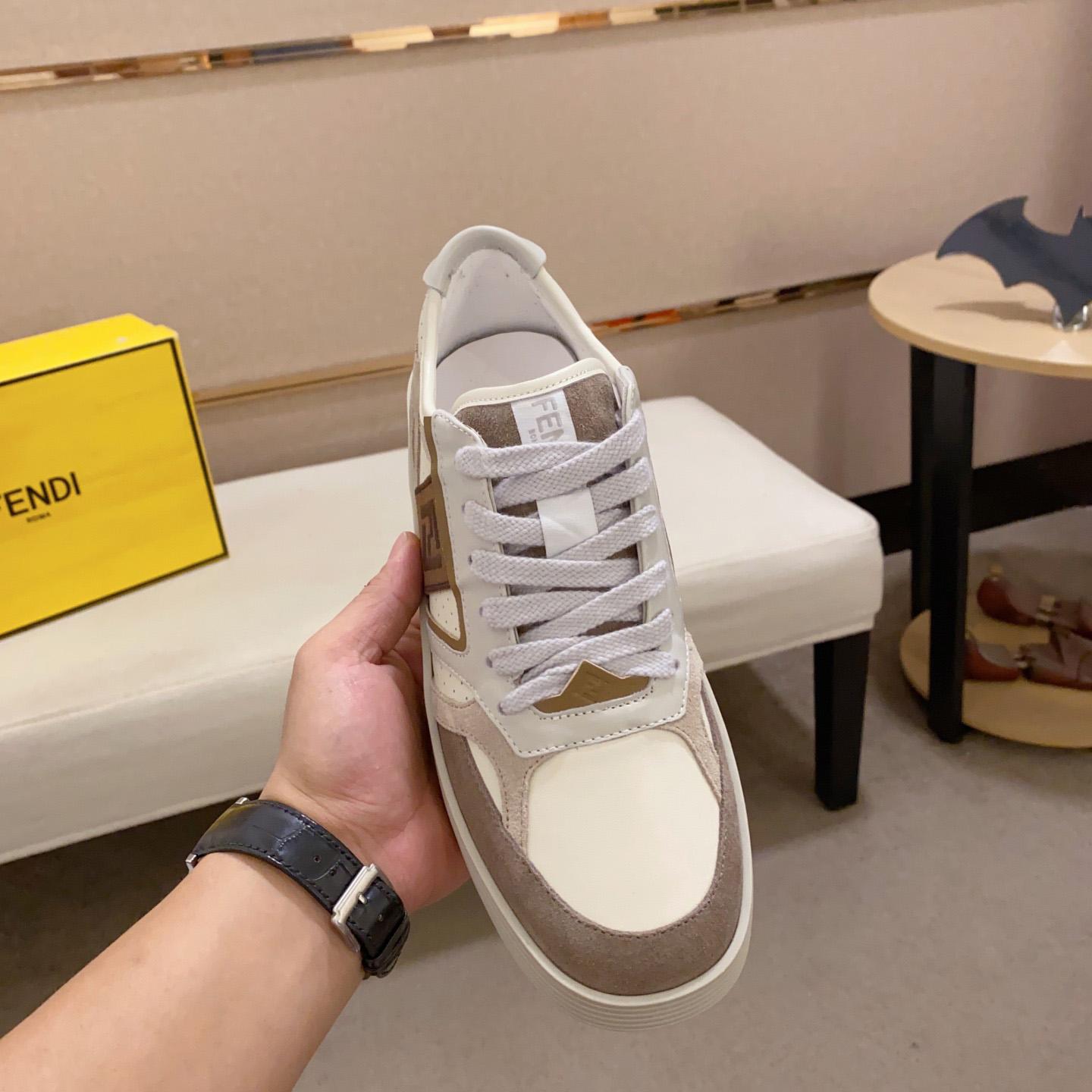 Fendi Step Beige Leather Low-tops Sneakers - DesignerGu